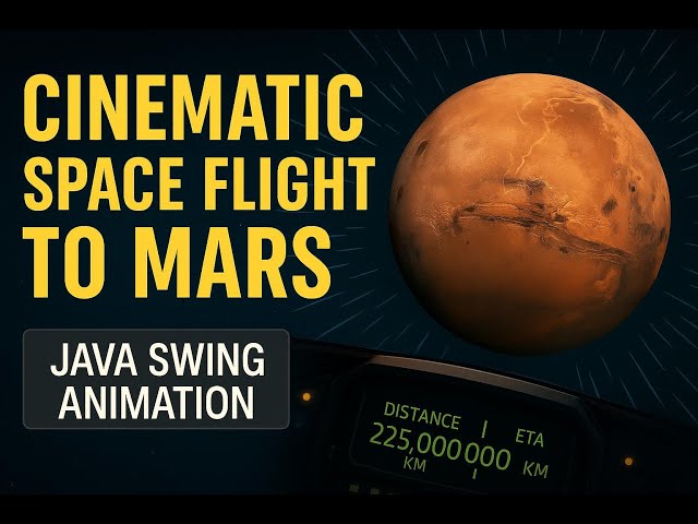 Cinematic Space Flight to Mars | Java Swing Animation (3 Minute Journey)