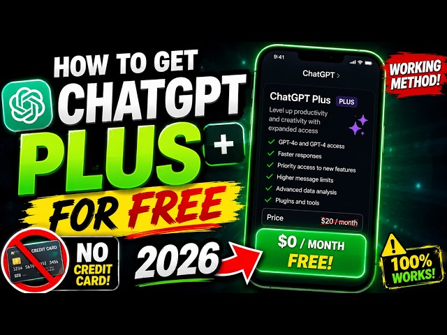 How to Get ChatGPT Plus for FREE in 2026 🚨 (No Credit Card)