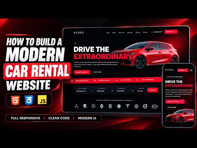 How to Build a Modern Car Rental Website with HTML CSS And JavaScript