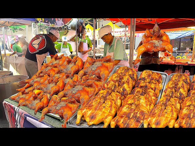 Los 3 mejores pollos a la parrilla con carbón al estilo tailandés | Comida callejera tailandesa