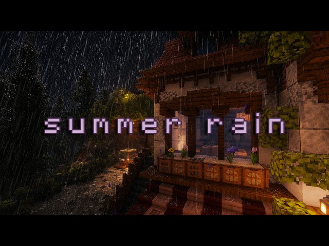 pov: you're warm and cozy during a summer rainstorm in minecraft (c418 music & ambience)