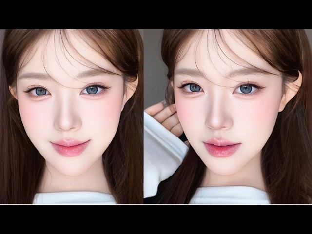 Korean Makeup Tutorial for Flat & Soft Features 🍧🌸 (Beginner-Friendly Han Lei Look) ✨