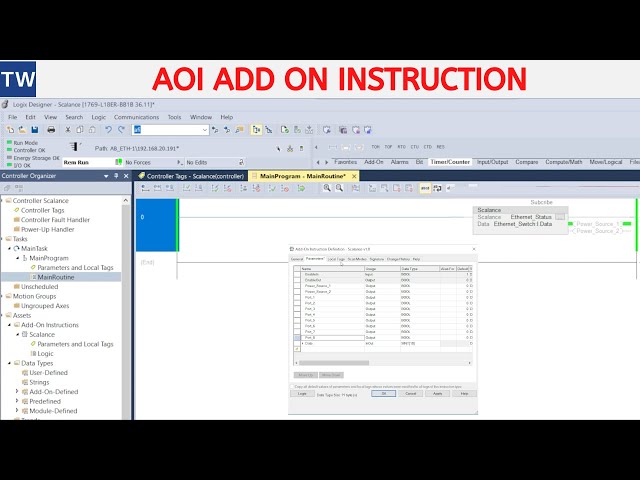 Creating an AOI Add On Instruction in Studio 5000