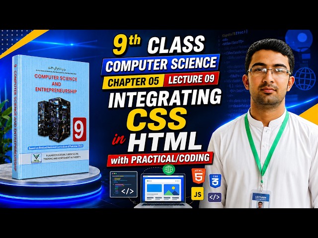 Integrating CSS in HTML | 3 Types of CSS | Class 9 Computer Science Chapter 5 | PECTAA 2026