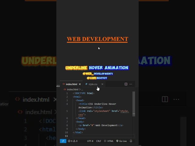 🔥 Smooth Underline Hover Animation with HTML & CSS 🎨 #cssanimation #cssanimations #csseffect #css
