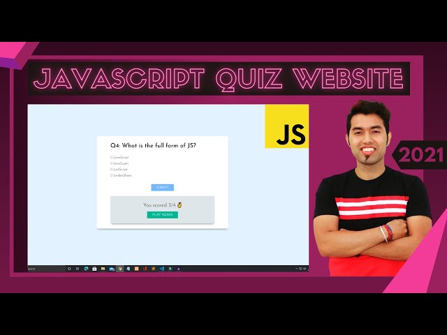 🔴 Build A Quiz App With JavaScript in Hindi | Quiz Website using HTML CSS & JavaScript in Hindi 2021
