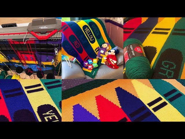 Crayons Afghan On The BOND Incredible Sweater Machine - by Pam Avara
