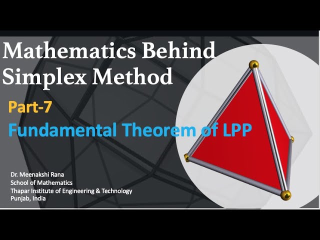 Mathematics Behind Simplex Method |Part 7| Fundamental Theorem of LPP