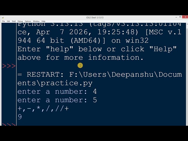 How to make a calculator by using python idle...'PYTHON IDLE'