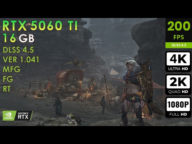 Monster Hunter Wilds | Max Settings | DLSS4.5 + RT + FG + MFG | RTX 5060 Ti 16GB | 4K, 2K, 1080p