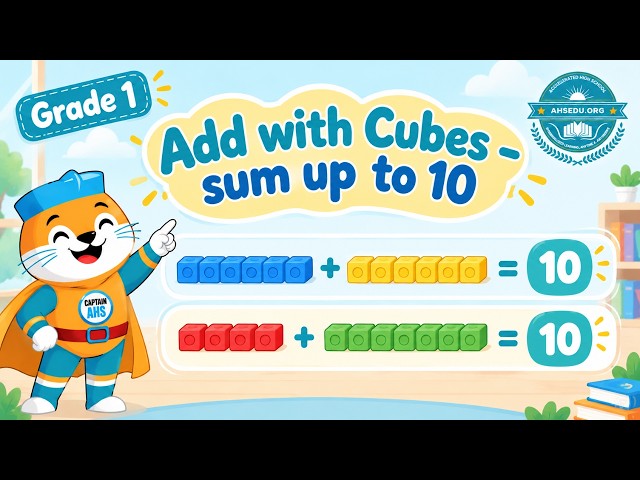 Learn Add with cubes – sum up to 10 || Adding up to 10 || Grade 1 General Mathematics || Urdu