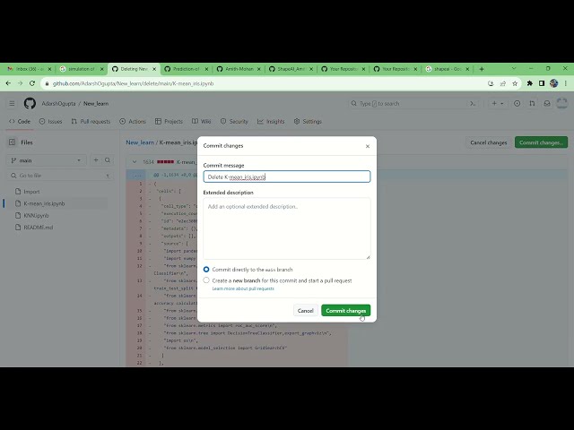 How to delete files from Github repository