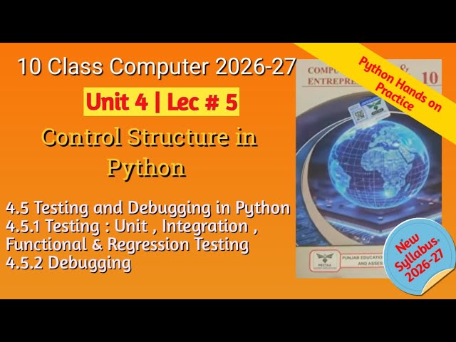 Testing & Debugging in Python Explained | Unit Testing & Debugging | Class 10 CS [Lec 5]