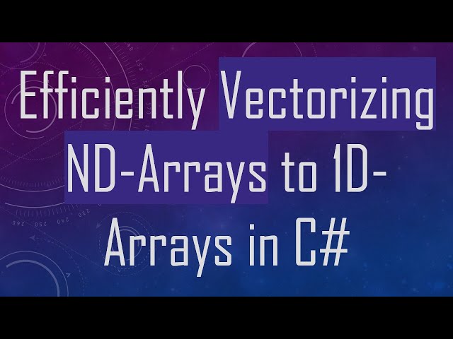 Efficiently Vectorizing ND-Arrays to 1D-Arrays in C-
