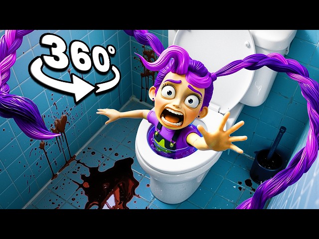 Lily Lovebraids PSYCHO, Flush Down In Toilet | Swim or DIE (Scary VR 360° 4K Video)