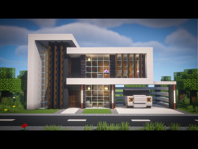 Realistic modern house  in minecraft - Tutorial