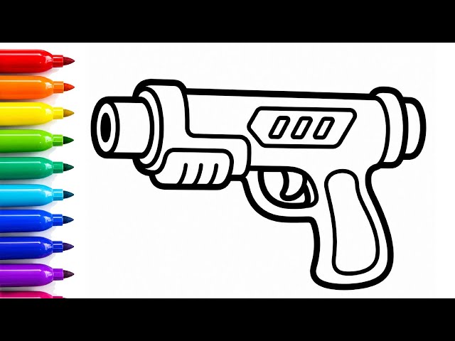 How to Draw a Toy Gun 🔫 | Easy Gun Drawing for Kids | Step by Step Drawing Tutorial