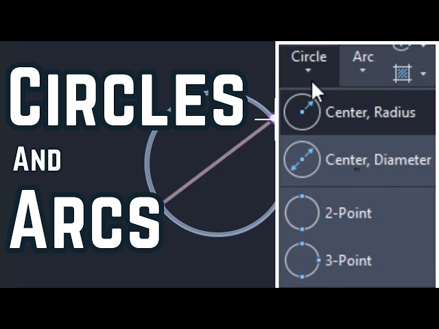 Autocad - How to draw Circles and Arcs (Tutorial Step by Step)