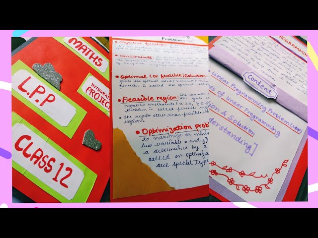 Class 12 Maths Project file on Linear Programing Problem