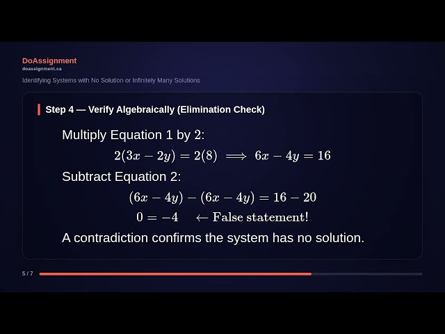 Identifying Systems with No Solution or Infinitely Many Solutions