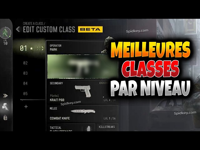 les Meilleures CLASSES en Fonction NIVEAU Modern Warfare 4 (+ ISO)