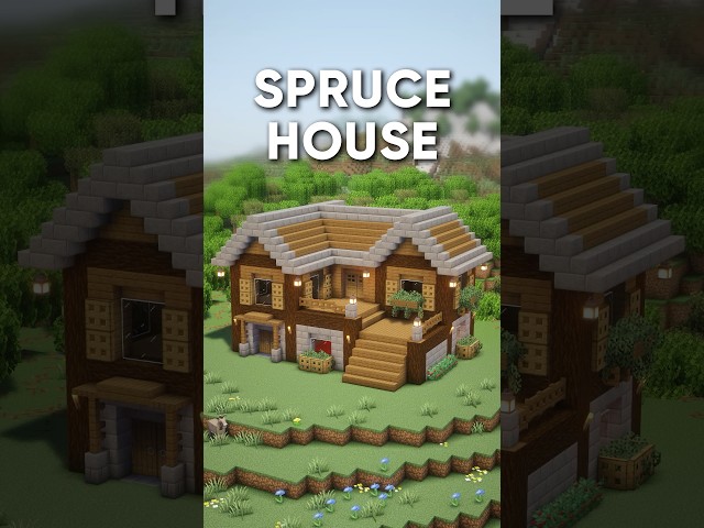 Minecraft Tutorial | Easy Spruce House 🏠 #minecraft