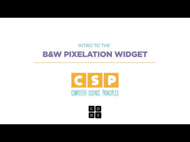 Intro to Pixelation Encoding B & W