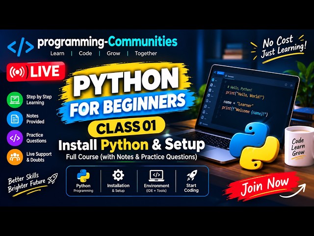 Learn Python from Scratch for Beginners | Install Python & Setup | Class 01 LIVE | Sir Khurram Jutt