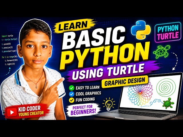 Learn Python Turtle Graphics for Beginners #shorts  | Draw Amazing Shapes in Python |Kids Coding
