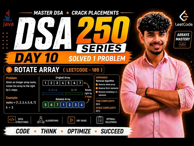Day 10: Rotate Array | LeetCode 189 | Brute Force + Optimal + Dry Run | Java DSA Series 🔥