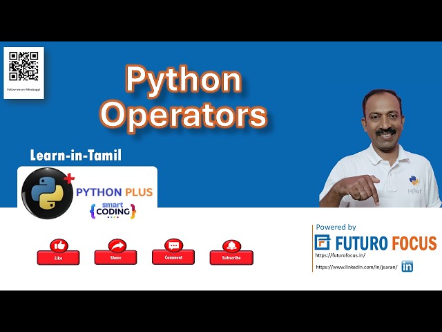 Python Operators Explained in Tamil 2026 | All Types with Examples | Lesson 3 | Python Plus