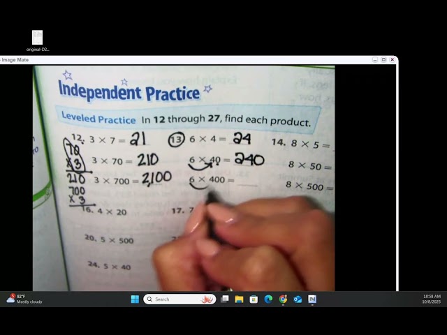 10/8/25 Arrays in multiplication