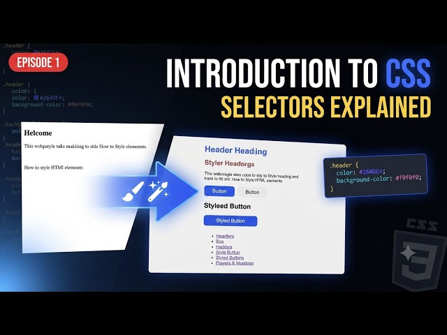 Introduction to CSS & Selectors: How to Style HTML Elements | Episode 1 | CSS Full Course 2027