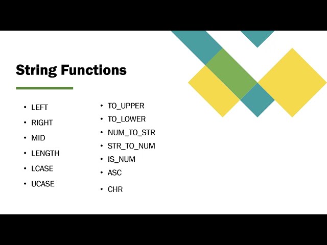 Pseudocode - String Manipulation - Inbuilt Functions