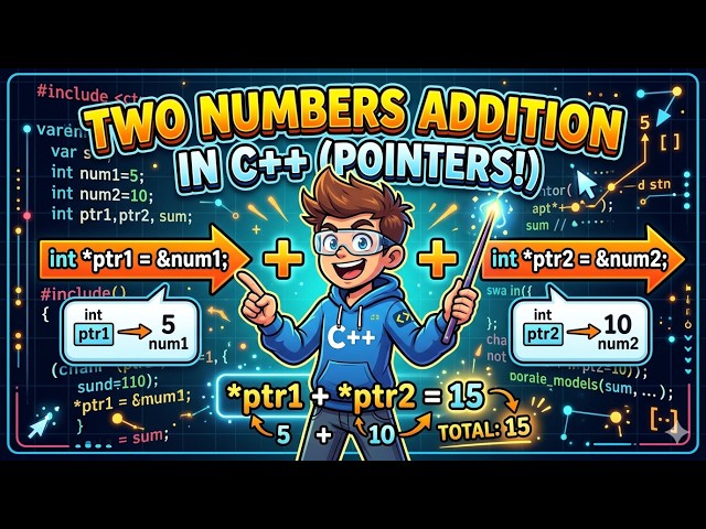 How to add two numbers using pointer in C plus plus#code #computereducation #programming #viral
