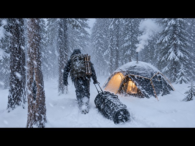 🥶 48 Hours Camping in a Fierce Snowstorm  Extreme Winter Survival Skills