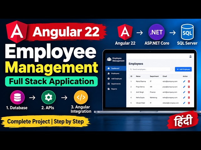 Full Stack Employee Management System | Angular + ASP.NET Core Web API + SQL Server | Hindi