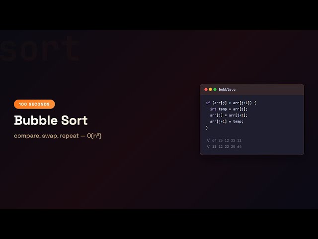 C in 100 Seconds: Bubble Sort | Episode 53