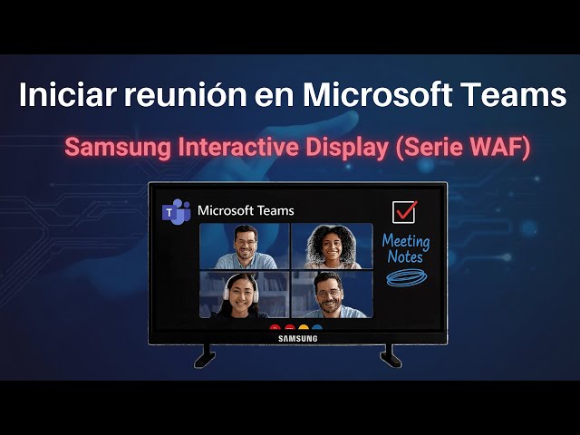 Salas de reuniones con PC y Pizarras Samsung - Iniciar reuniones Microsoft Teams