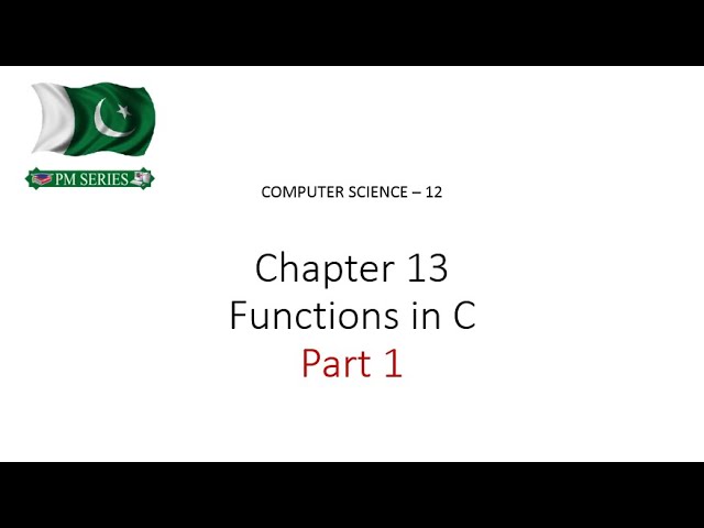 Lecture 28, Chapter 13 - Part 1, 2nd year, Computer Science