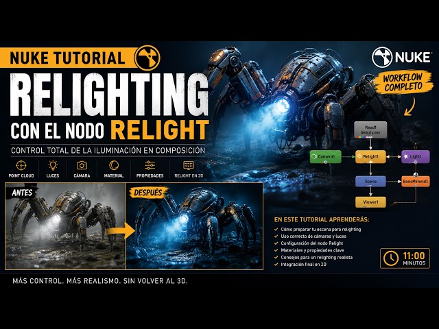 ✨❗️How to RELIGHT in Nuke without going back to 3D | Relight Node step-by-step⚡
