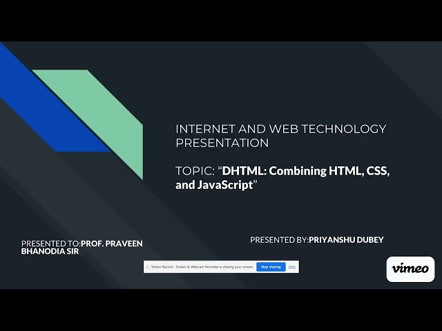 DHTML: Combining HTML, CSS, and JavaScript