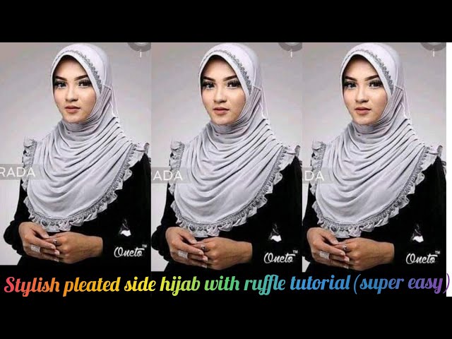 DIY!! How to sew a classy hijab | Side pleat hijab with ruffle tutorial