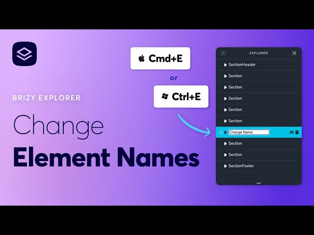 Improved: Change element names in The Explorer directly - WordPress & Cloud