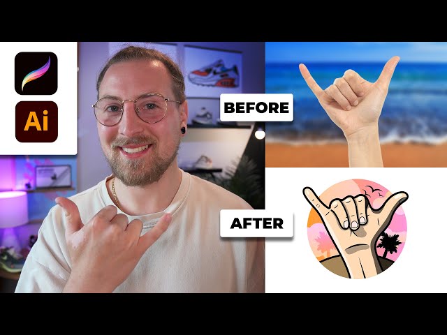 🤙 Turn photos into vector illustrations with Adobe Illustrator iPad