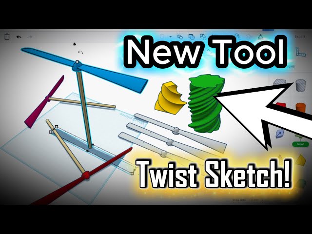 Tinkercad Tutorial, NEW FEATURE First Look! Twist Sketch!!! ( 3D Modeling )