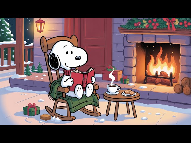 Cozy Winter Reading ❄️ Peaceful  Morning with Fireplace and Snowy View for Relaxation