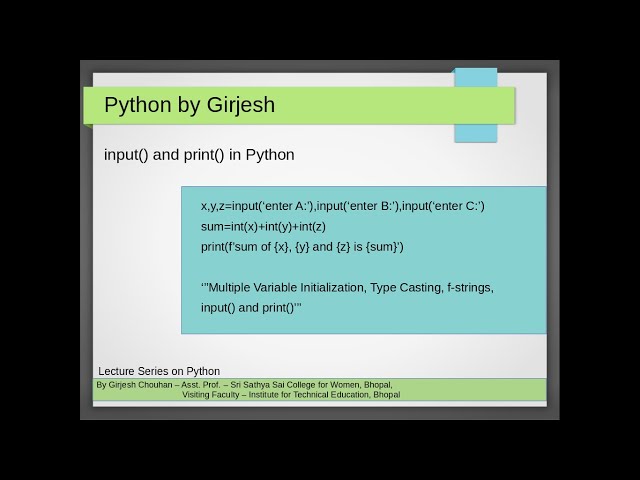 Input and Print Functions in Python