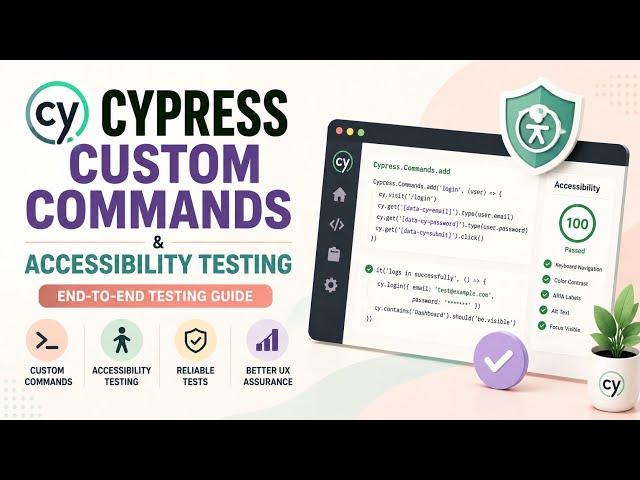Cypress Custom Commands & Accessibility Testing | End-to-End Testing Guide | Uplatz