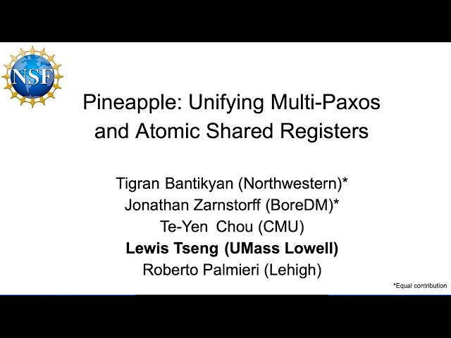 NSDI '25 - Pineapple: Unifying Multi-Paxos and Atomic Shared Registers